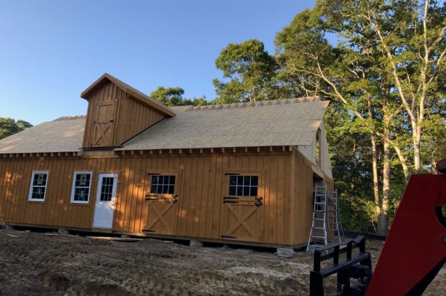 ma barn being constructed