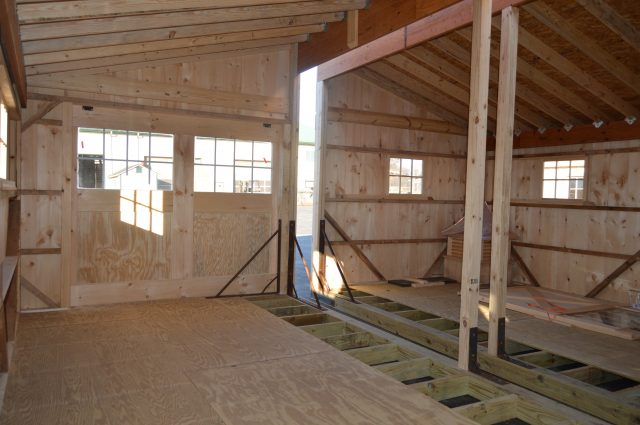 placing modular barn together