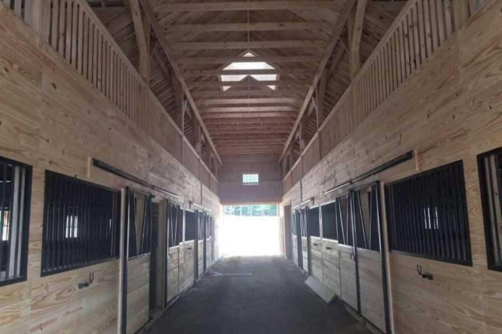 Horse barn with loft and stalls
