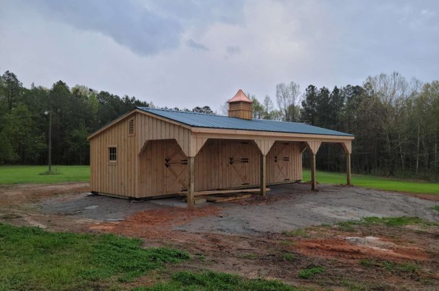 12×36 Shed Row Barn with 10 Lean-To – Moseley, VA