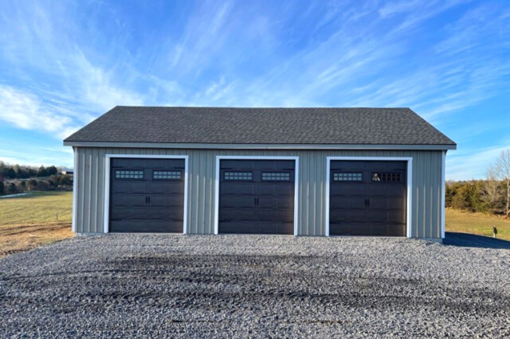 types of three car garages detached from house